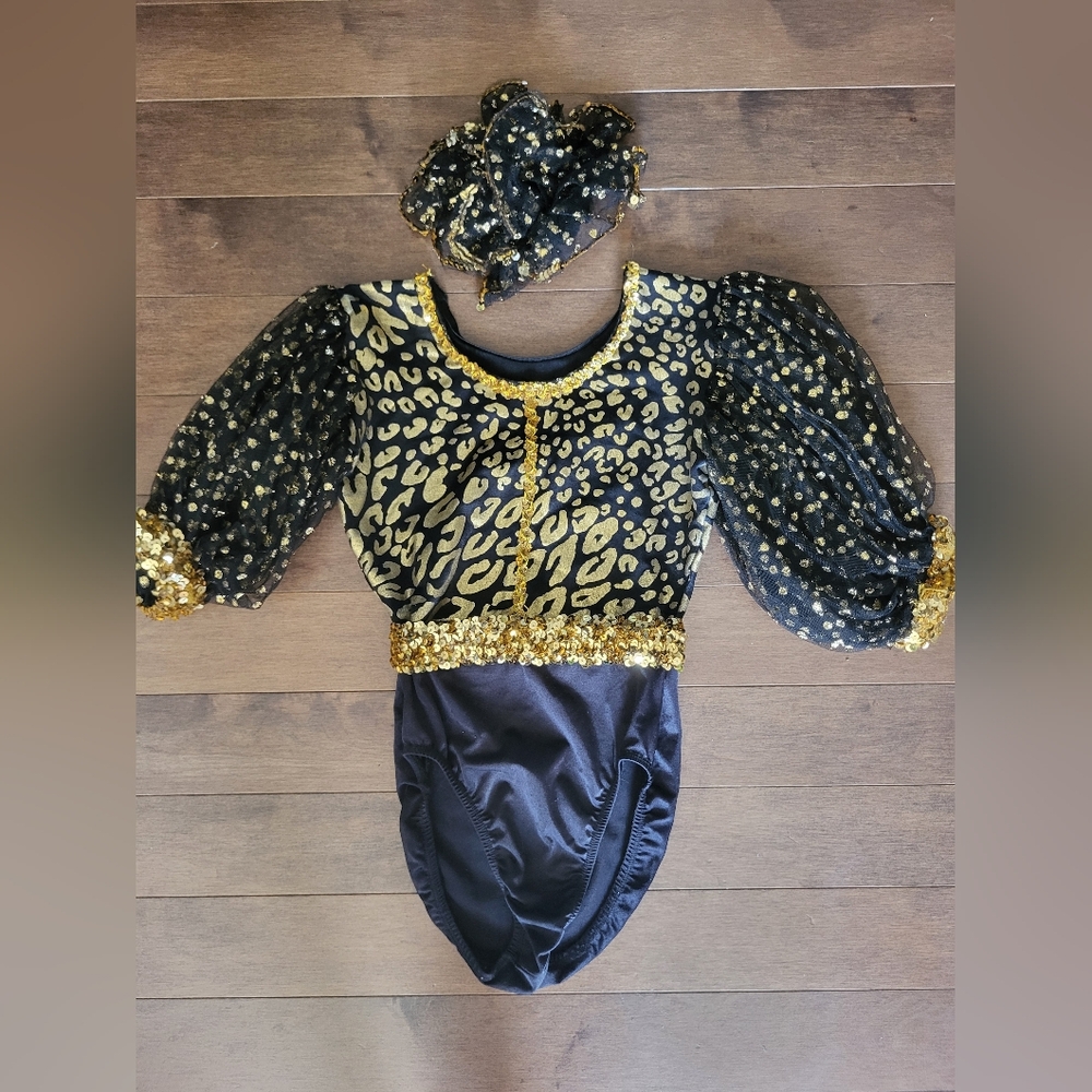 Kids Gold and Black Leopard Costume